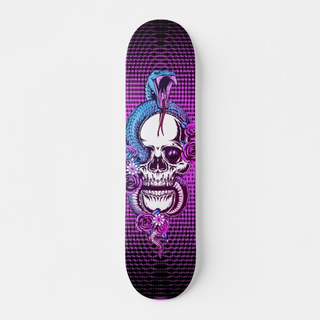 Skull with Viper Skateboard (Front)