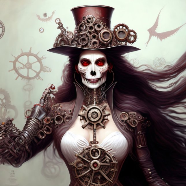 Skull woman of steampunk Tissue Paper Mousseline (Creator Uploaded)