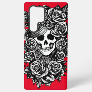 skull woman rose flowers illustration day of dead  samsung galaxy case