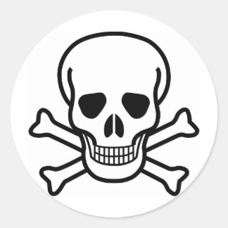 Skull x Crossbones Classic Round Sticker