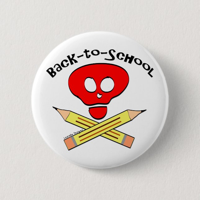Skull xbones Back-to-School Button (Front)