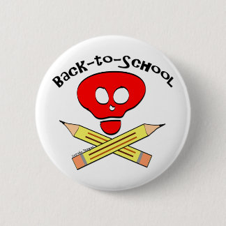 Skull xbones Back-to-School Button