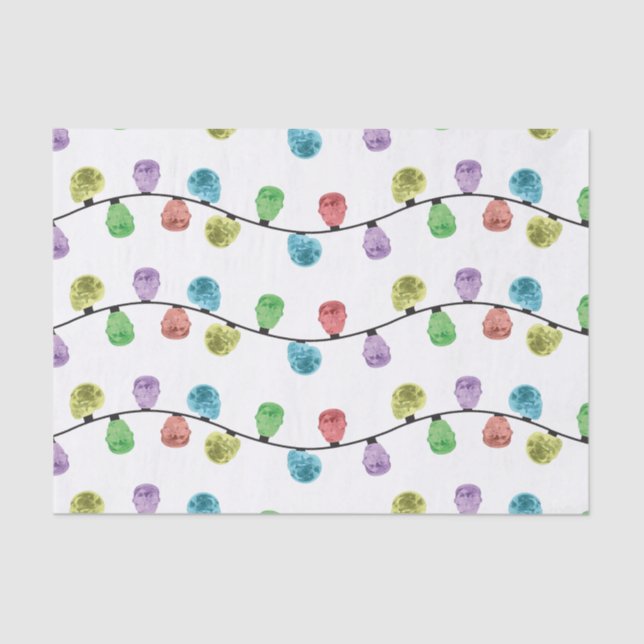 Skull Xmas Lights tissue paper (Front)