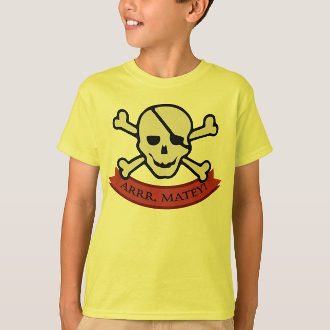Skull - Yellow Kids' Basic Hanes Tagless T-Shirt (Front)