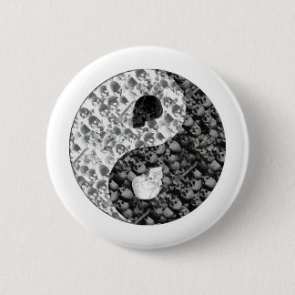 Skull Yin Yang 6 Cm Round Badge