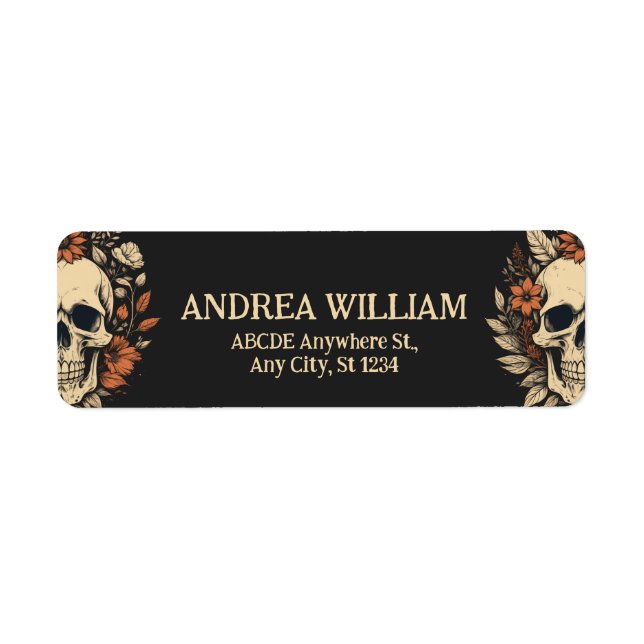 Skullhead Birthday Halloween Return Address Label (Front)