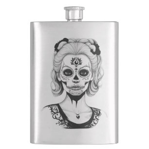 SKULLHEAD WOMAN  HIP FLASK