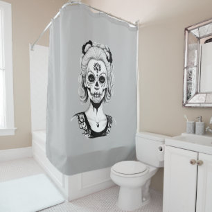 SKULLHEAD WOMAN  SHOWER CURTAIN