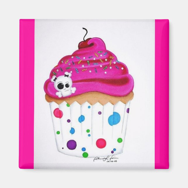 Skullie Cupcake Magnet (Front)