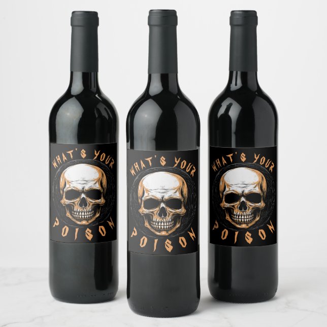 Skullington Illustration Wine Label (Bottles)
