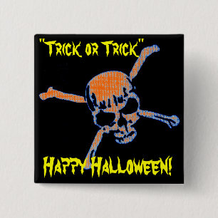 Skulls 5 15 cm square badge