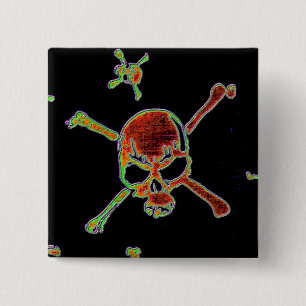 Skulls 7 15 cm square badge