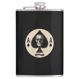 Skulls & Ace of Spades   flask