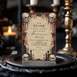 Skulls Among Roses Haunted Celebration Invitation