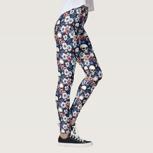 Skulls Among the Flowers Leggings (Right)