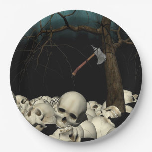 Skulls and Axe Paper Plate
