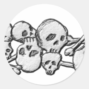 Skulls and Cross Bones Classic Round Sticker