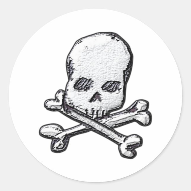 Skulls and Cross Bones Classic Round Sticker (Front)