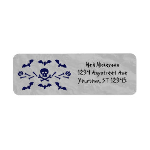 Skulls and Crossbones Bats and Jacks Halloween Return Address Label