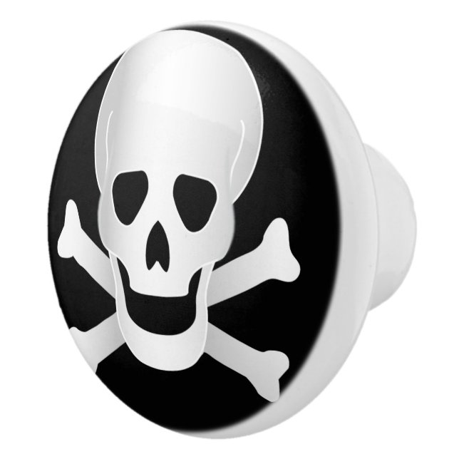 Skulls And Crossbones Ceramic Knob (Right)