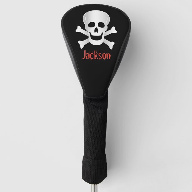 Skulls And Crossbones Golf Head Cover (Front)