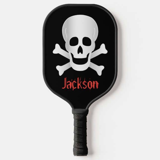 Skulls And Crossbones Pickleball Paddle (Front)