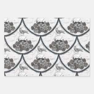 Skulls and Crows Wrapping Paper Sheets