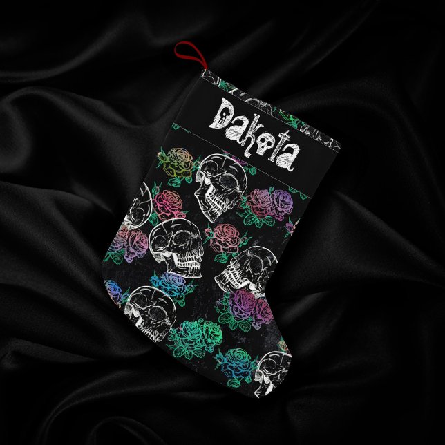 Skulls and Dark Roses | Funky Glam Ombre Custom Small Christmas Stocking (Creator Uploaded)