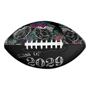 Skulls and Dark Roses Gothic Glam Graduation Football