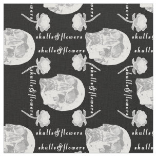 Skulls And Flower  Fabric