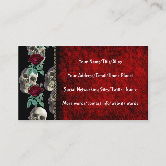 Skulls and Flowers Business Card (Front)