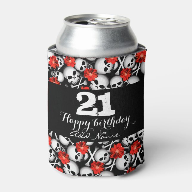 Skulls and flowers can cooler (Can Front)