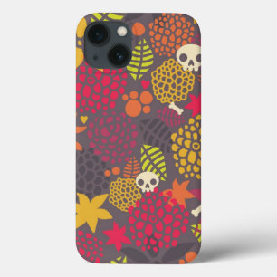 Skulls and flowers. iPhone 13 case
