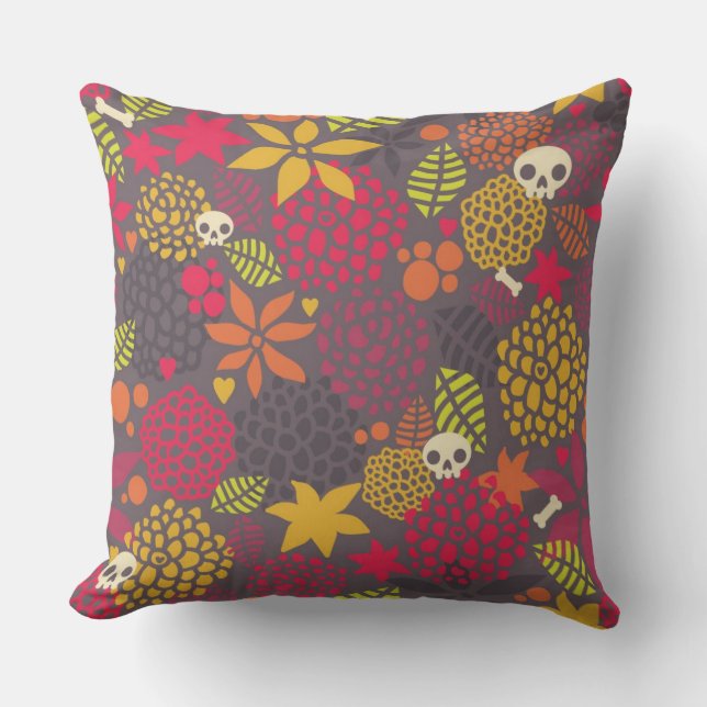 Skulls and flowers. cushion (Front)