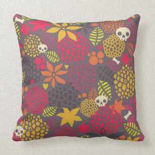 Skulls and flowers. cushion