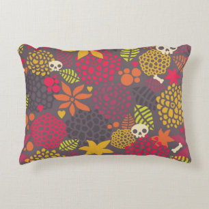 Skulls and flowers. decorative cushion