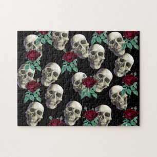 Skulls and Flowers Jigsaw Puzzle
