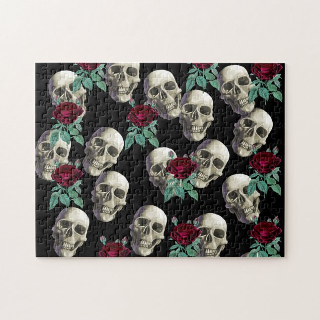 Skulls and Flowers Jigsaw Puzzle (Horizontal)