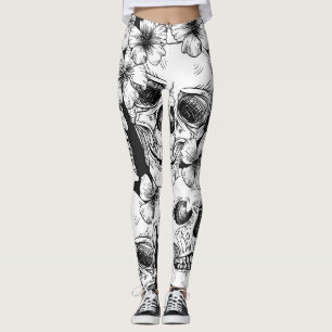 Skulls and Flowers Leggings