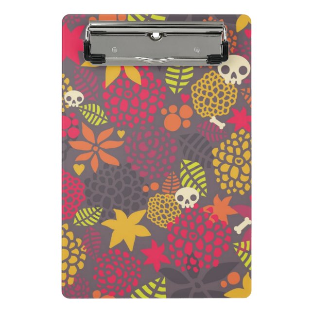 Skulls and flowers. mini clipboard (Front)