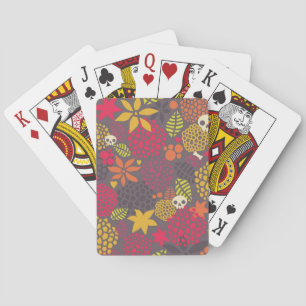 Skulls and flowers. playing cards