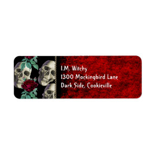 Skulls and Flowers Return Address Label