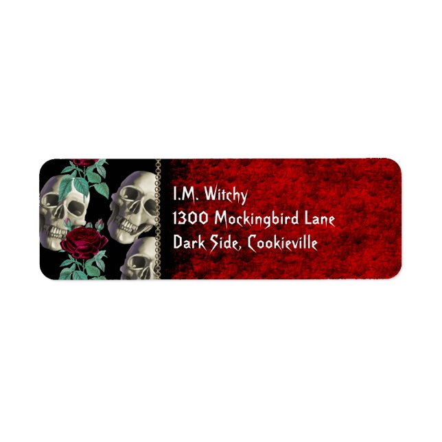 Skulls and Flowers Return Address Label (Front)