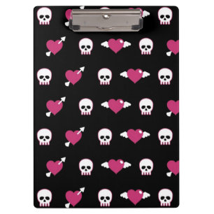 Skulls and hearts clipboard