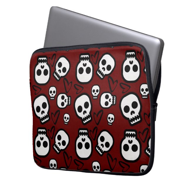 Skulls and Hearts Laptop carrier  Laptop Sleeve (Front Left)