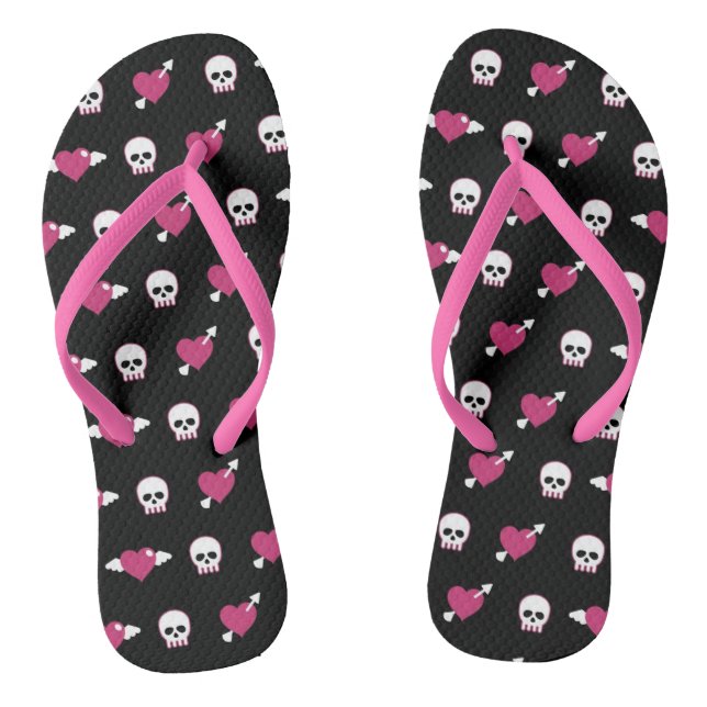 Skulls and hearts thongs (Footbed)
