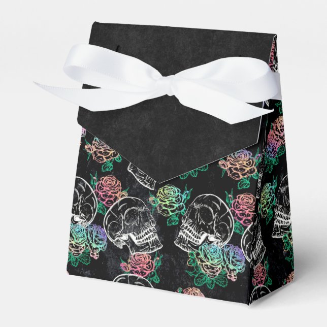 Skulls and Ombre Roses | Gothic Glam Pastel Grunge Favour Box (Front Side)