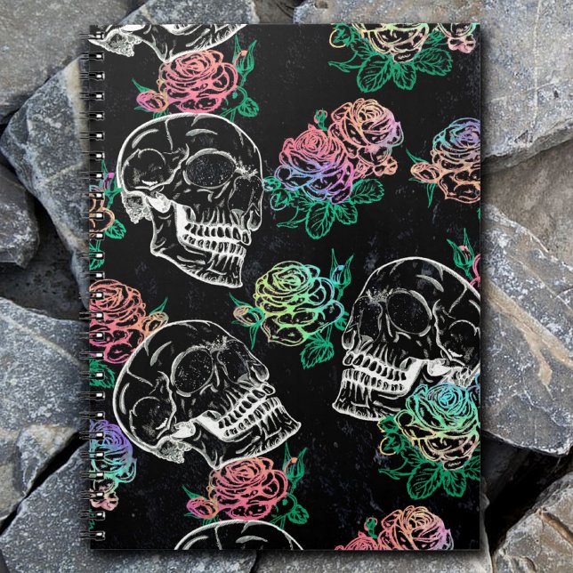 Skulls and Ombre Roses | Gothic Glam Pastel Grunge Notebook (Creator Uploaded)