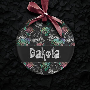 Skulls and Ombre Roses   Gothic Glam Pastel Grunge Ornament