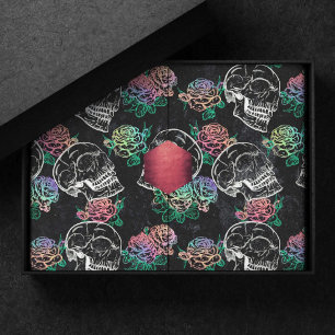 Skulls and Ombre Roses   Gothic Glam Pastel Grunge Tissue Paper